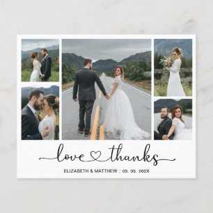 Prospectus 11,4 Cm X 14,2 Cm Chic Budget Photo Collage Mariage Merci Circulaire