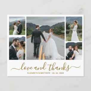 Prospectus 11,4 Cm X 14,2 Cm Chic Photo Collage Budget Mariage Merci Circulaire