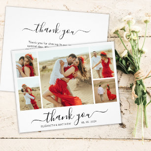 Prospectus 11,4 Cm X 14,2 Cm Chic Photo Collage Budget Mariage Merci Circulaire