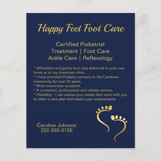 Prospectus 11,4 Cm X 14,2 Cm Chiropodiste podiatre promo Blue Business (Devant)