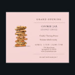 Prospectus 11,4 Cm X 14,2 Cm Chocolat chips biscuit boulangerie Grand ouverture<br><div class="desc">Boulangerie Grande invitation d'ouverture avec aquarelle chocolat puce tour biscuit.</div>