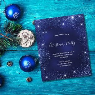 Prospectus 11,4 Cm X 14,2 Cm Christmas Party bleu parties scintillant budget in