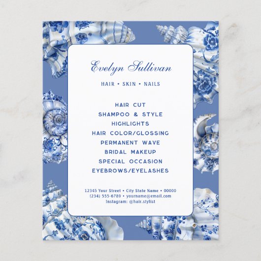 Prospectus 11,4 Cm X 14,2 Cm Circulaire des coquillages bleus océaniques (Devant)