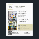 Prospectus 11,4 Cm X 14,2 Cm Circulaire Design d'intérieur moderne personnalisé<br><div class="desc">Elégant flyer de design d'intérieur moderne et personnalisable.</div>