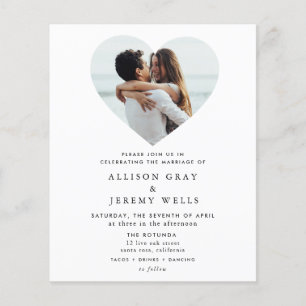 Prospectus 11,4 Cm X 14,2 Cm Circulaire d'invitation de photo Mariage du budget