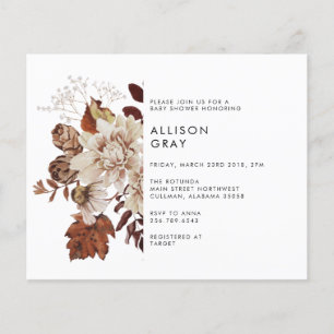 Prospectus 11,4 Cm X 14,2 Cm Circulaire d'invitation du Baby shower d'automne d
