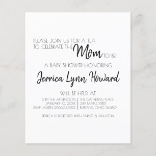 Prospectus 11,4 Cm X 14,2 Cm Circulaire d'invitation pour les Baby showers à ve