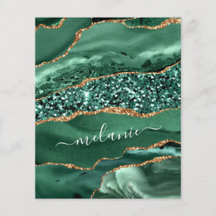 Prospectus 11,4 Cm X 14,2 Cm Circulaire Emeralt Green Gold Parties scintillant