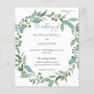 Prospectus 11,4 Cm X 14,2 Cm Circulaire Mariage Eucalyptus de la Monnaie Budget