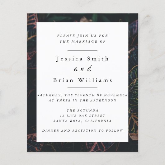 Prospectus 11,4 Cm X 14,2 Cm Circulaire Mariage Imaginaire (Devant)