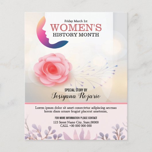 Prospectus 11,4 Cm X 14,2 Cm Circulaire Mois de l'histoire des femmes (Devant)