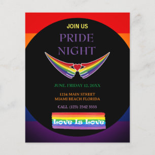 Prospectus 11,4 Cm X 14,2 Cm Circulaire nocturne LGBT Pride