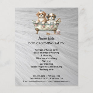 Prospectus 11,4 Cm X 14,2 Cm Circulaire personnalisée de toilettage de chiens