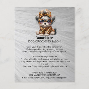 Prospectus 11,4 Cm X 14,2 Cm Circulaire personnalisée de toilettage de chiens