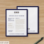 Prospectus 11,4 Cm X 14,2 Cm Circulaire promotionnelle bleu et or de la Marine<br><div class="desc">Un simple modèle de prospectus d'affaires bleu marine et or personnalisé dans un style minimaliste moderne qui peut être facilement mis à jour avec le logo de votre entreprise, les coordonnées et le texte personnalisé du prospectus. Idéal pour les produits marketing, les services, les promotions, les prix d'évènements, et plus...</div>