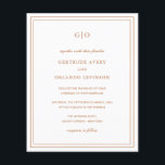 Prospectus 11,4 Cm X 14,2 Cm Citrouille classique Orange Budget Faire-part de m<br><div class="desc">Style classique tonalité terre tout en un faire-part de mariage budget (imprimé sur papier flyer - enveloppes non incluses) dans une couleur terre cuite / rouille / orange avec un design simple et minimal avec votre monogramme en haut et vos détails de l'événement entouré d'une double bordure. Les fontes alternent...</div>