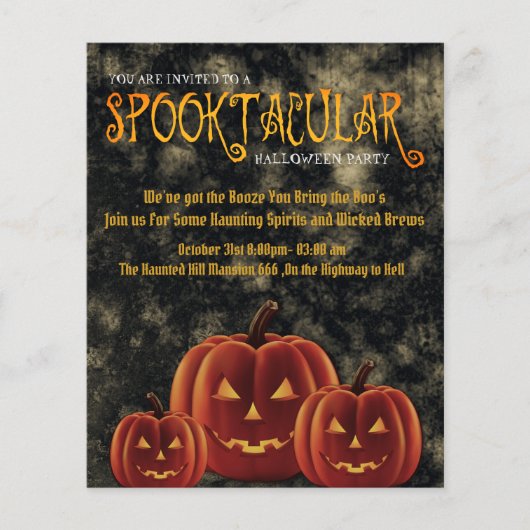 Prospectus 11,4 Cm X 14,2 Cm Citrouilles du parti d'Halloween Spooktacular (Devant)
