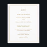 Prospectus 11,4 Cm X 14,2 Cm Classic Gold Elegant Budget Faire-part de mariage<br><div class="desc">Style classique faux or tout en un faire-part de mariage budget (imprimé sur papier flyer - enveloppes non incluses) avec un design simple et minimal avec votre monogramme en haut et vos détails de l'événement entouré d'une double bordure. Les fontes alternent entre un script élégant, une fonte serif traditionnelle et...</div>