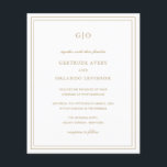 Prospectus 11,4 Cm X 14,2 Cm Classic Gold Elegant Budget Faire-part de mariage<br><div class="desc">Style classique faux or tout en un faire-part de mariage budget (imprimé sur papier flyer - enveloppes non incluses) avec un design simple et minimal avec votre monogramme en haut et vos détails de l'événement entouré d'une double bordure. Les fontes alternent entre un script élégant, une fonte serif traditionnelle et...</div>