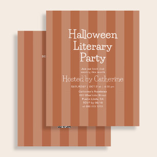Prospectus 11,4 Cm X 14,2 Cm Club de lecture Halloween Soirée Littéraire Rayure