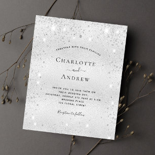 Prospectus 11,4 Cm X 14,2 Cm Code QR argenté faire-part de mariage budgétaire R
