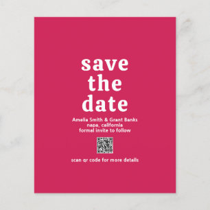 Prospectus 11,4 Cm X 14,2 Cm Code QR Carte de Mariage à Petit Budget Viva Magen