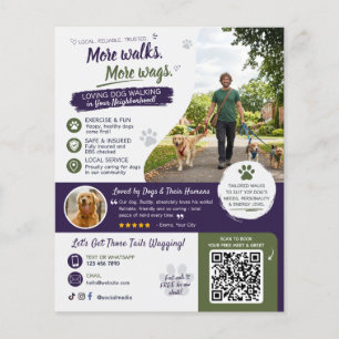 Prospectus 11,4 Cm X 14,2 Cm Code QR de flyers pour entreprise de promenade de