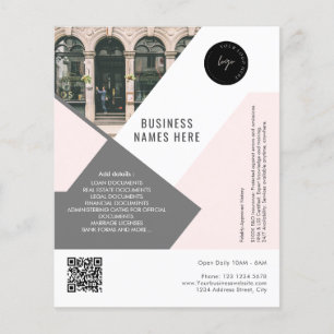 Prospectus 11,4 Cm X 14,2 Cm Code QR de logo personnalisé Photo Simple Professi