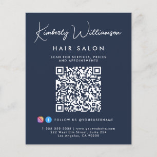 Prospectus 11,4 Cm X 14,2 Cm Code QR de script de signature de nom d'entreprise