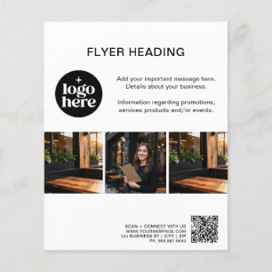 Prospectus 11,4 Cm X 14,2 Cm Code QR Logo Photos Personnalisés Entreprise Moder