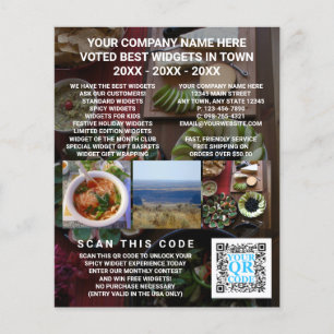 Prospectus 11,4 Cm X 14,2 Cm Code QR publicitaire personnalisé pour entreprises