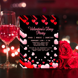 Prospectus 11,4 Cm X 14,2 Cm Cœurs Roses Rouges Fête de la Saint-Valentin Nourr