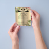 Prospectus 11,4 Cm X 14,2 Cm Coiffeur Eyelashes Maquillage Studio Tarifs (main)