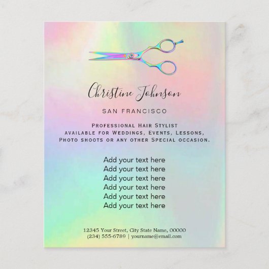 Prospectus 11,4 Cm X 14,2 Cm coiffeur professionnel (Devant)