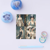 Prospectus 11,4 Cm X 14,2 Cm Collage photo féminin des années 1920, (Simple)