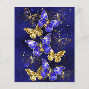 Prospectus 11,4 Cm X 14,2 Cm Composition avec papillons de saphir