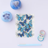 Prospectus 11,4 Cm X 14,2 Cm Composition des papillons blancs et bleus (Simple)