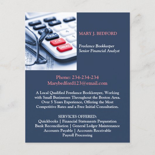 Prospectus 11,4 Cm X 14,2 Cm Comptabilité (Dos)