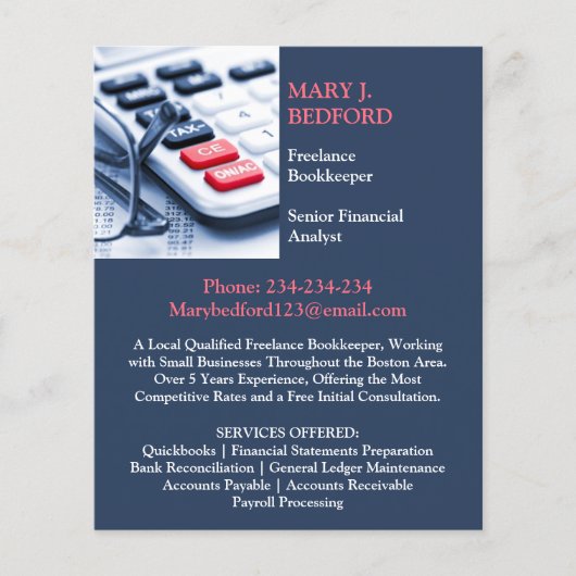 Prospectus 11,4 Cm X 14,2 Cm Comptabilité (Devant)