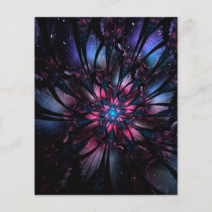 Prospectus 11,4 Cm X 14,2 Cm Conception Abstraite des fleurs fractales.