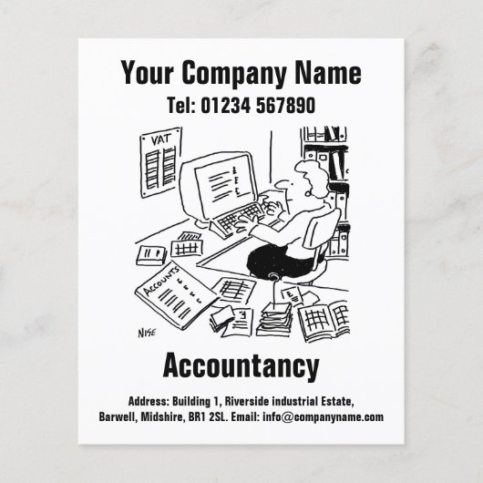 Prospectus 11,4 Cm X 14,2 Cm Conception de dessin comptable (Devant)