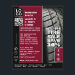 Prospectus 11,4 Cm X 14,2 Cm Conception de pneus, atelier de spécialistes Pneus<br><div class="desc">Tire Tread Design,  Tire/Tire Specialist Shop Flyer Publicité par The Carte de visite Store.</div>