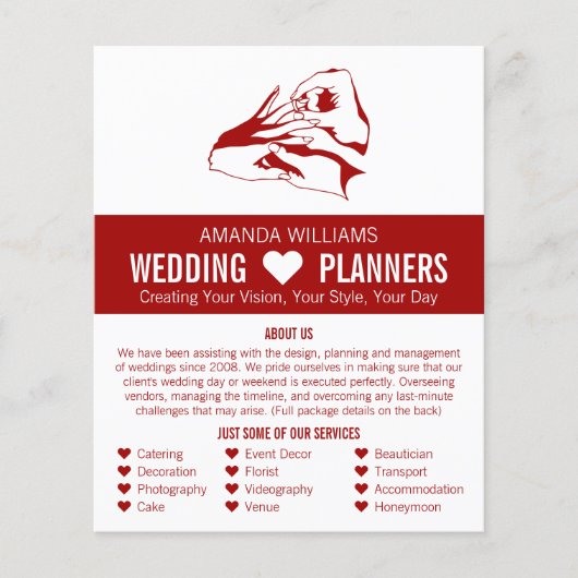 Prospectus 11,4 Cm X 14,2 Cm Conception de proposition, planificateur d'événeme (Devant)