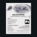 Prospectus 11,4 Cm X 14,2 Cm Conception d'empreintes digitales, Inspecteur priv<br><div class="desc">Fingerprint Design,  Détective Privée Circulaire de l'Enquêteur par The Carte de visite Store.</div>