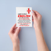 Prospectus 11,4 Cm X 14,2 Cm Conception du drapeau, cours d'anglais (main)