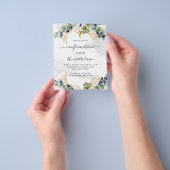 Prospectus 11,4 Cm X 14,2 Cm Confirmation eucalyptus invitation en marbre vert (main)