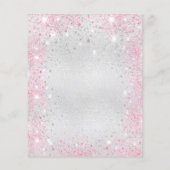 Prospectus 11,4 Cm X 14,2 Cm Confirmation parties scintillant argent rose invit (Dos)