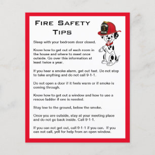 Prospectus 11,4 Cm X 14,2 Cm Conseils de sécurité incendie pour chien dalmatien