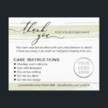 Prospectus 11,4 Cm X 14,2 Cm Conseils pour les soins de lavage Merci vert<br><div class="desc">Conseils pour les soins de lavage Merci vert</div>