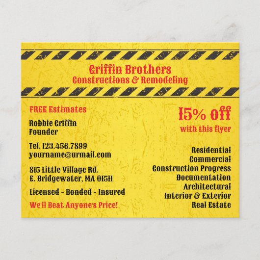 Prospectus 11,4 Cm X 14,2 Cm Constructions Flyers (Devant)